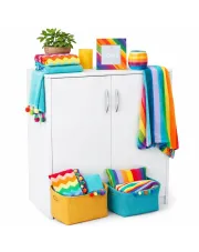 Biała komoda z podwójnymi drzwiczkami - Basmir 2X w sklepie Edinos.pl