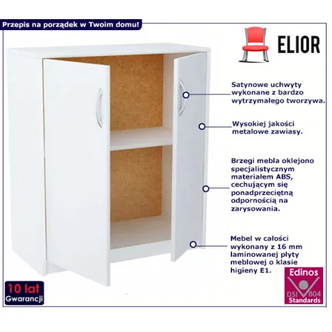 Minimalistyczna komoda Zako 2X biała