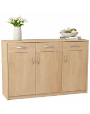 Skandynawska komoda z szufladami dąb sonoma - Basmir 4X w sklepie Edinos.pl