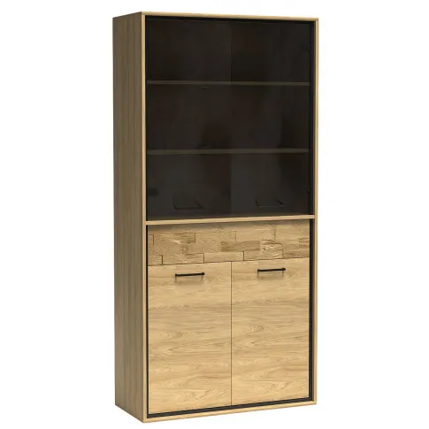 Witryna dwudrzwiowa z dębowym dekorem Karla 5X