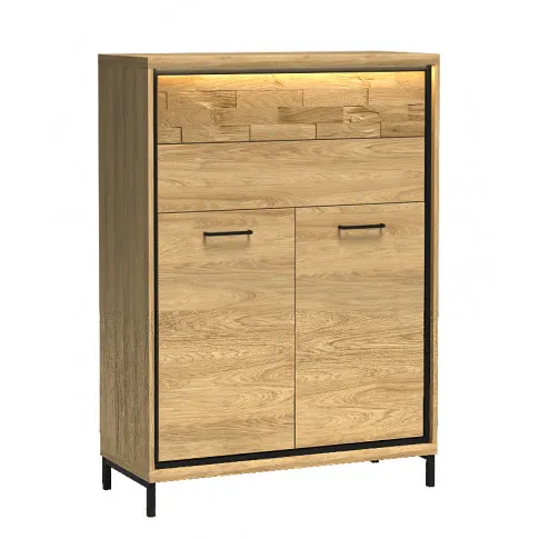 Komoda z szufladami dębowy dekor led nóżki Karla 8X