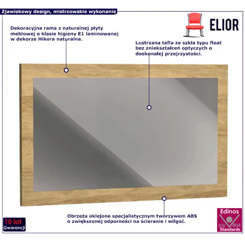 Lustro w ramie hikora naturalna Karla 12X