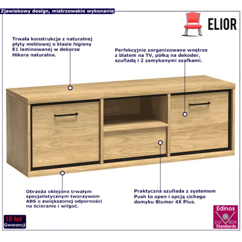 Szafka na tv hikora naturalna Karla 14X