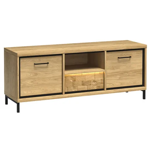 Szafka rtv dębowy dekor led nóżki Karla 14X