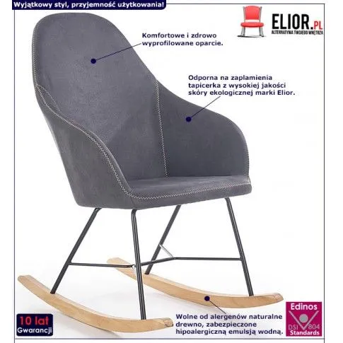 Fotografia Fotel bujany Tamasa - popielaty z kategorii Pozostałe fotele