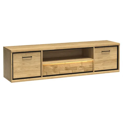 Długa szafka rtv dębowy dekor led Karla 15X