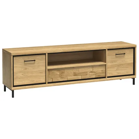 Długa szafka rtv dębowy dekor nóżki Karla 15X