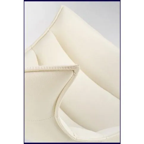 Zdjęcie biały obrotowy fotel wypoczynkowy skórzany Trida | Edinos.pl