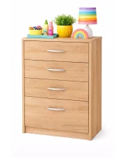 Skandynawska komoda na bieliznę dąb sonoma - Huso 4X w sklepie Edinos.pl