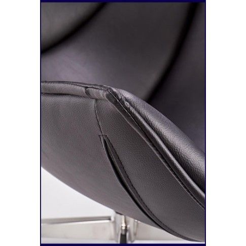Zdjęcie czarny fotel wypoczynkowy obrotowy skórzany Lavos - sklep Edinos.pl
