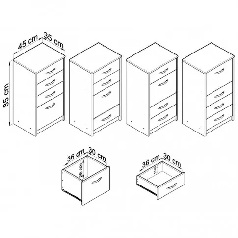 Komoda Takaris 4X wymiary