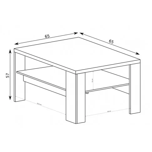 Wymiary stolika kawowego Karla 18X