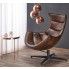 Szczegółowe zdjęcie nr 4 produktu Skórzany obrotowy fotel wypoczynkowy Lavos - brązowy