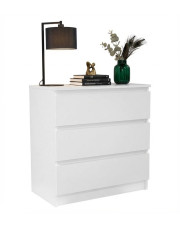 Biała minimalistyczna komoda z 3 szufladami - Glenn 5X w sklepie Edinos.pl