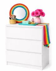 Biała minimalistyczna komoda z 3 szufladami - Glenn 5X w sklepie Edinos.pl