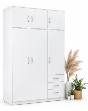 Biała szafa z nadstawką - Rutox w sklepie Edinos.pl