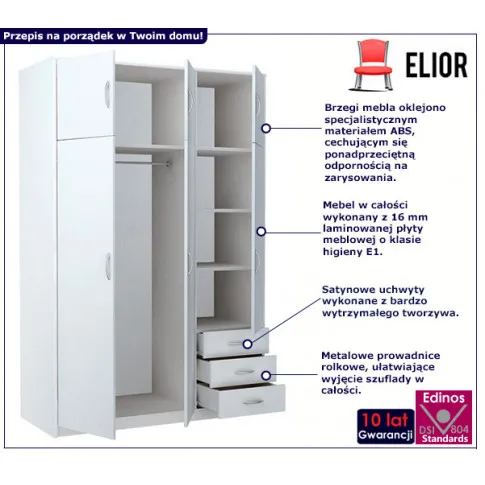 Podwójna szafa Garis biała