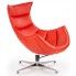Zdjęcie produktu Skórzany obrotowy fotel wypoczynkowy Lavos - czerwony.