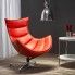 Szczegółowe zdjęcie nr 4 produktu Skórzany obrotowy fotel wypoczynkowy Lavos - czerwony