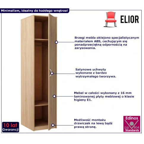 Minimalistyczna szafa Rupi dąb sonoma