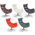 Szczegółowe zdjęcie nr 5 produktu Skórzany obrotowy fotel wypoczynkowy do salonu Lavos - zielony