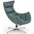 Zdjęcie produktu Skórzany obrotowy fotel wypoczynkowy do salonu Lavos - zielony.