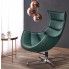 Szczegółowe zdjęcie nr 4 produktu Skórzany obrotowy fotel wypoczynkowy do salonu Lavos - zielony