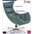 Fotografia Skórzany obrotowy fotel wypoczynkowy do salonu Lavos - zielony z kategorii Tanie fotele do salonu