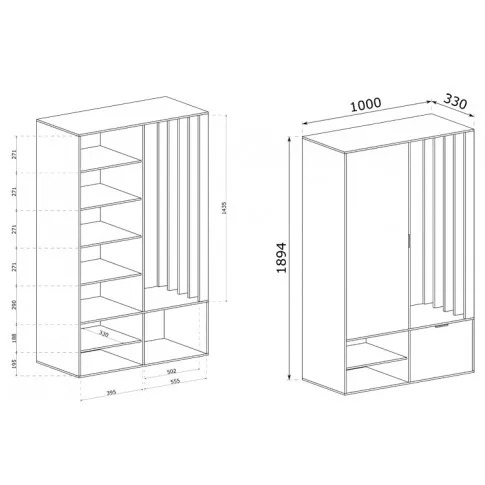 Wymiary garderoby Dover