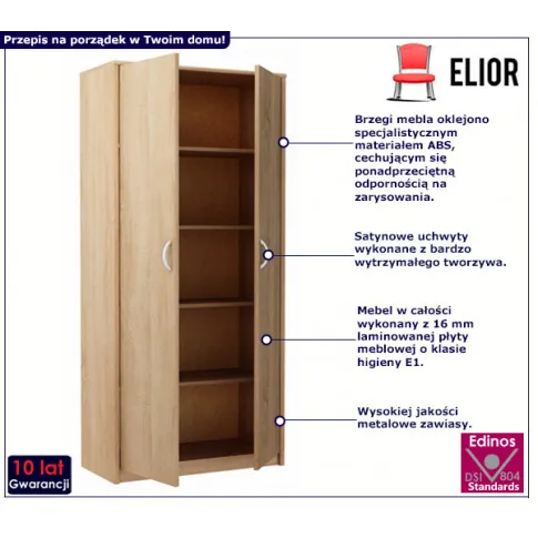 Zamykany regał Karam dąb sonoma