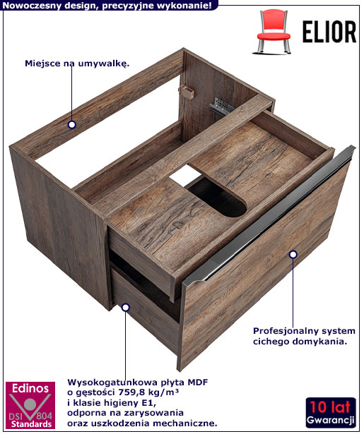 Podwieszana szafka łazienkowa z szufladami Larosa 4X 60 cm