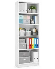 Biały regał słupek na książki 50 cm - Stejar 4X w sklepie Edinos.pl