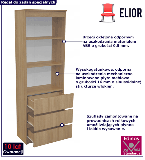 Skandynawski regał dąb sonoma Olmi