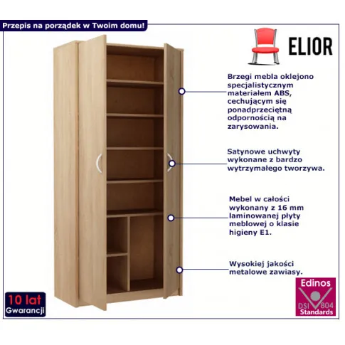 Zamykany regał Karam 4X dąb sonoma