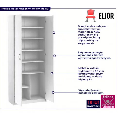 Zamykany regał Karam 4X biały