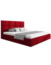Czerwone tapicerowane łóżko 160x200 - Nikos 2X