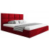 Czerwone tapicerowane łóżko 160x200 - Nikos 2X