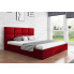 Wizualizacja aranżacji z czerwonym tapicerowanym łóżkiem Nikos 2X