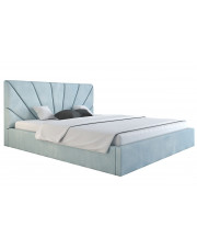 Niebieskie tapicerowane łóżko 160x200 - Senti 2X w sklepie Edinos.pl