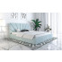 Wizualizacja aranżacji z niebieskim tapicerowanym łóżkiem Senti 2X