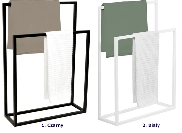 Czarny wieszak stojący łazienkowy Volar 3X