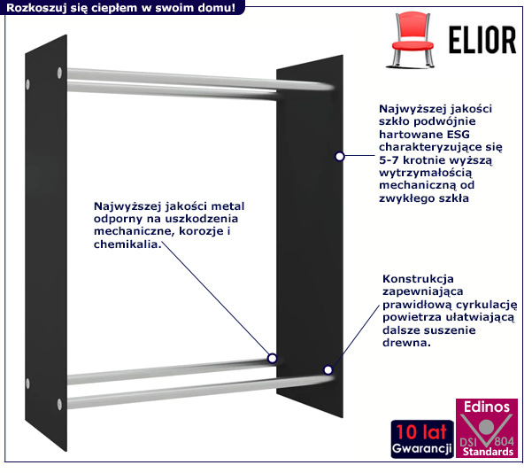 Stojak na drewno Dalia 3X 80x35x100