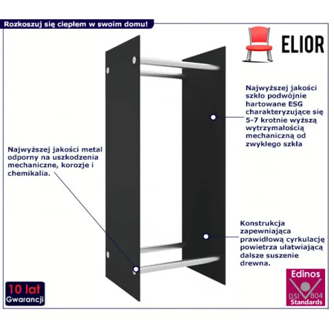 Szklany stojak na drewno Firel 3X 40x35x100