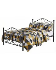 Czarne metalowe łóżko 120x200 cm - Doka w sklepie Edinos.pl