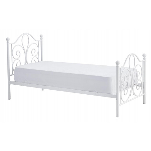 Białe metalowe łóżko lafio