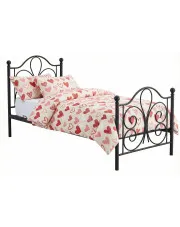 Czarne rustykalne łóżko 90x200 cm - Doka w sklepie Edinos.pl