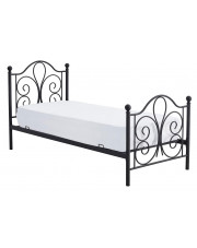 Czarne rustykalne łóżko 90x200 cm - Lafio
