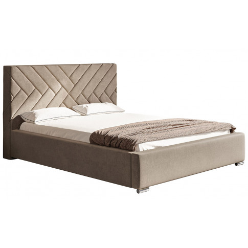 Łóżko tapicerowane z drewnianym stelażem 140x200 Dorino 3X