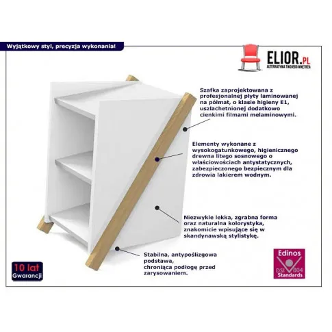 Fotografia Skandynawska szafka Borma - biała z kategorii Meble do przechowywania