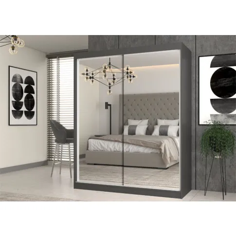 wizualizacja szafy wnękowej lustrzanej antracyt 160 cetris 8x